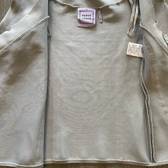 Herve Leger Woman’s Grey 2-Piece Long Sleeve Bandage Dress Size XS/S - Picture 7 of 12